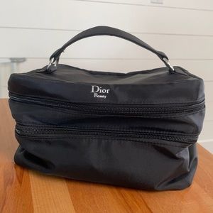 Dior Makeup Bag & Silver “D” Charm with rhinestone